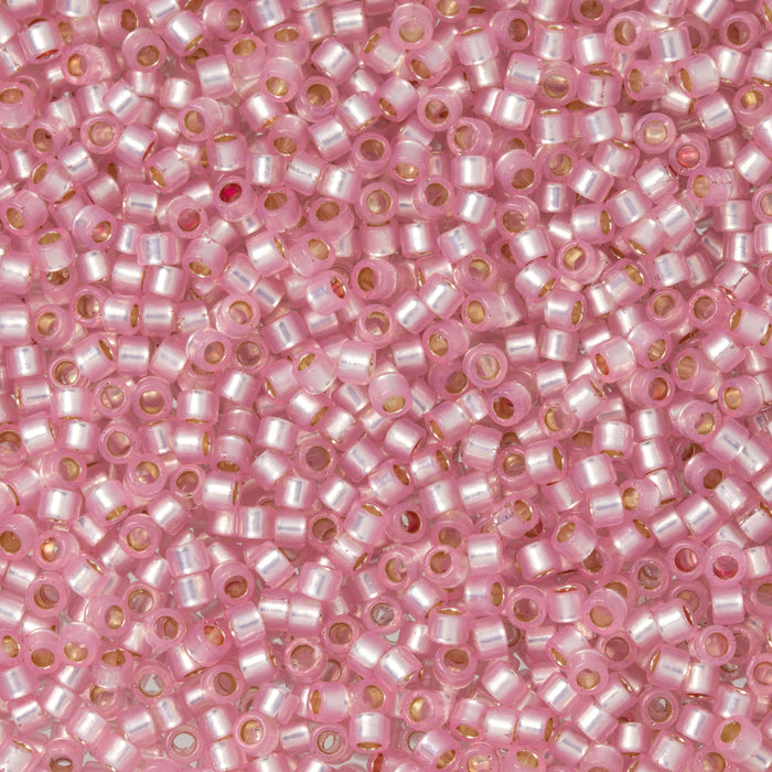 Toho Aiko Seed Beads, 11/0 #PF2105 'PermaFinish Translucent Silver-Lined Rosaline' (4 Grams)