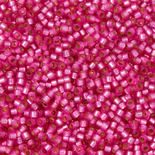 Toho Aiko Seed Beads, 11/0 #PF2107 'PermaFinish Translucent Silver-Lined Hot Pink' (4 Grams)