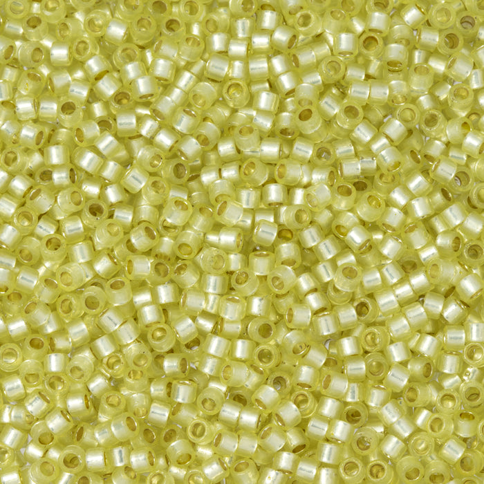 Toho Aiko Seed Beads, 11/0 #PF2109 'PermaFinish Translucent Silver-Lined Jonquil' (4 Grams)