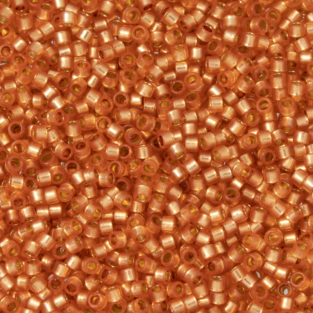 Toho Aiko Seed Beads, 11/0 #PF2112 'PermaFinish Translucent Silver-Lined Grapefruit' (4 Grams)