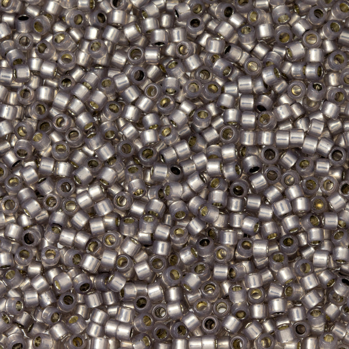 Toho Aiko Seed Beads, 11/0 #PF2115 'PermaFinish Translucent Silver-Lined Gray' (4 Grams)