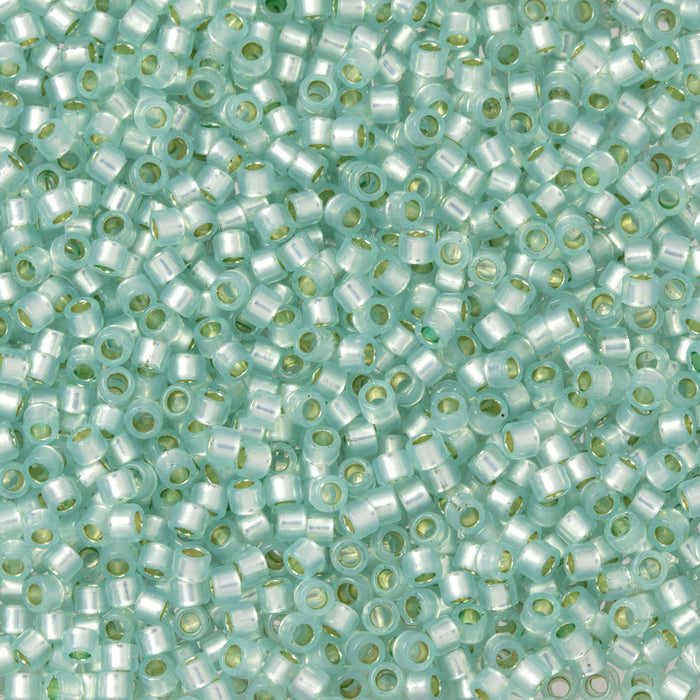 Toho Aiko Seed Beads, 11/0 #PF2116 'PermaFinish Translucent Silver-Lined Lt Aqua' (4 Grams)