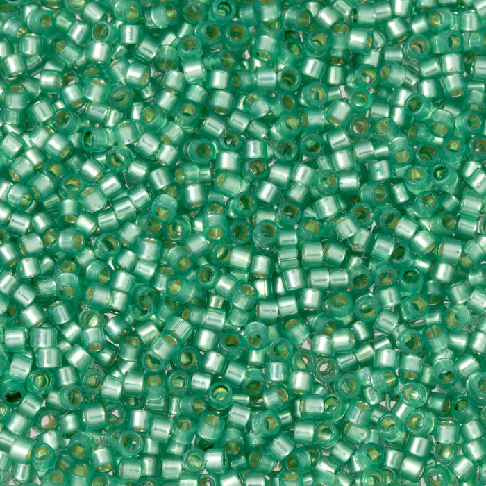 Toho Aiko Seed Beads, 11/0 #PF2119 'PermaFinish Translucent Silver-Lined Dk Peridot' (4 Grams)