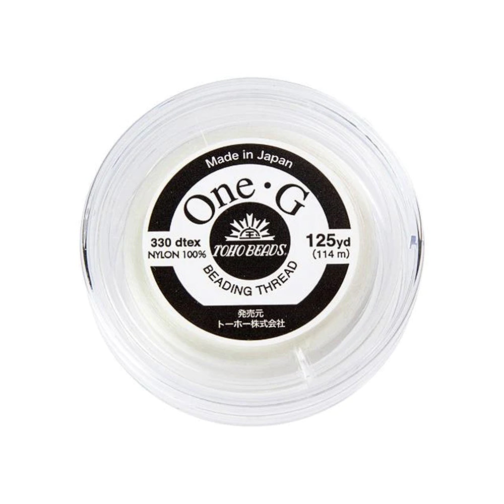 Toho One-G Nylon Beading Thread, White (125 Yard Spool)