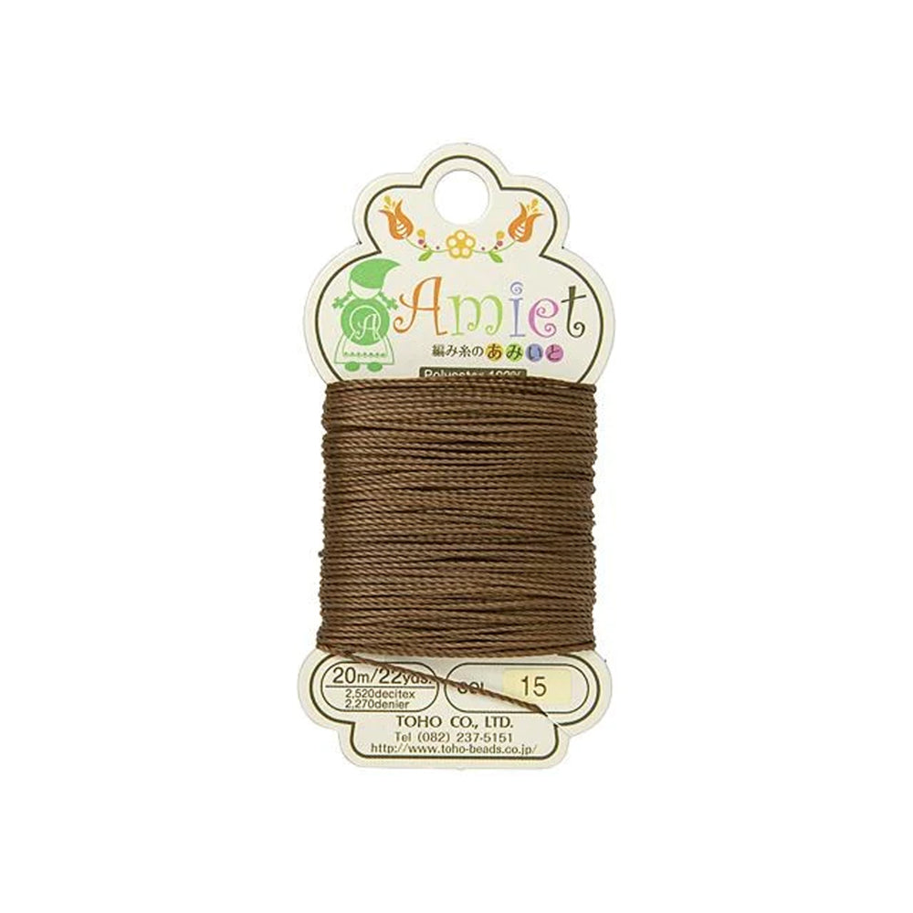 Toho Amiet Polyester Beading Thread, Auburn, 0.5mm (20 Meters/22 Yards)