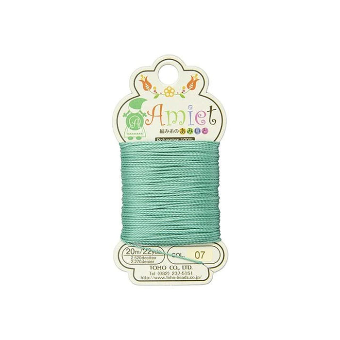 Toho Amiet Polyester Beading Thread, Teal, 0.5mm (20 Meters/22 Yards)