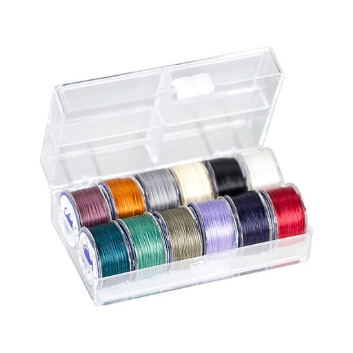 Toho One-G Nylon Beading Thread, 12 Color Dark Assortment Pack w/Case (50 Yard Spool)