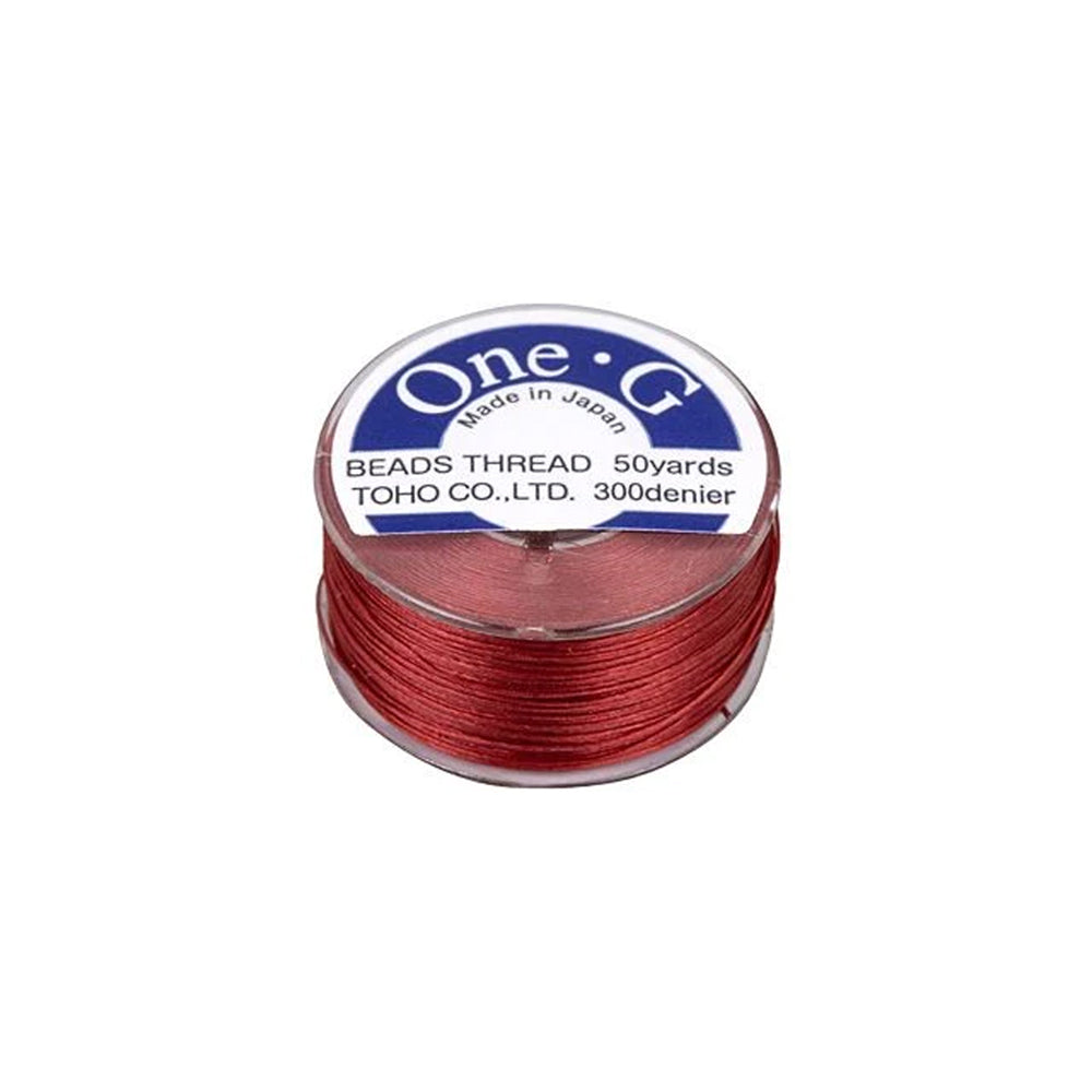 Toho One-G Nylon Beading Thread, Red (50 Yard Spool)