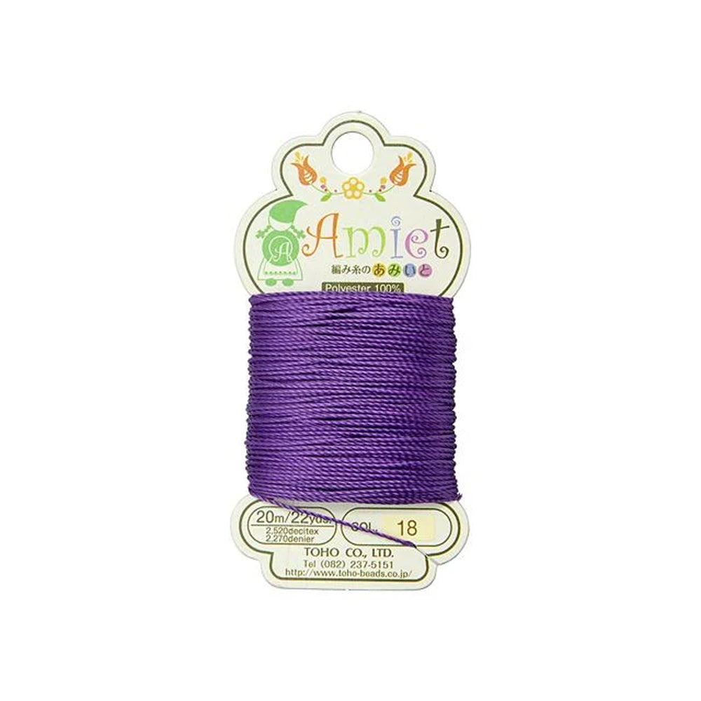 Toho Amiet Polyester Beading Thread, Royal Purple, 0.5mm (20 Meters/22 Yards)