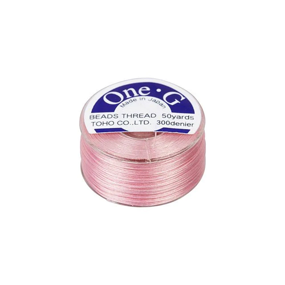 Toho One-G Nylon Beading Thread, Pink (50 Yard Spool)