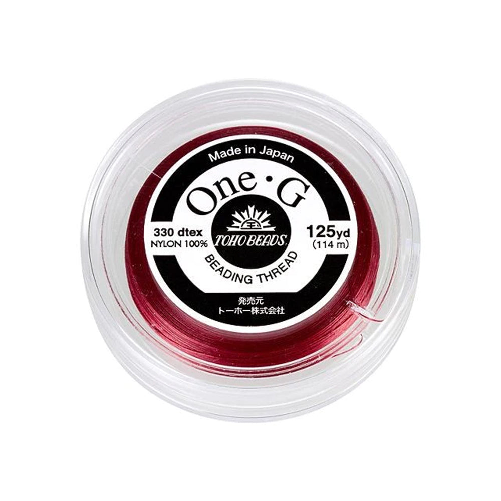 Toho One-G Nylon Beading Thread, Red (125 Yard Spool)