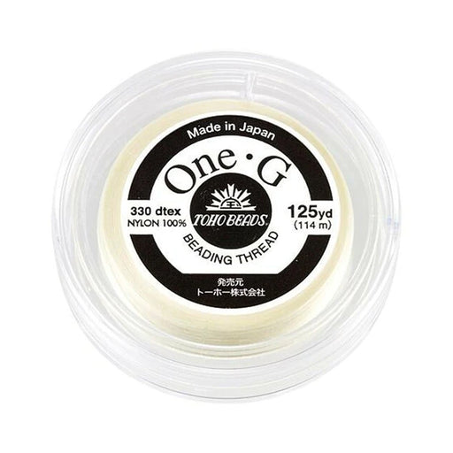 Toho One-G Nylon Beading Thread, Cream (125 Yard Spool)