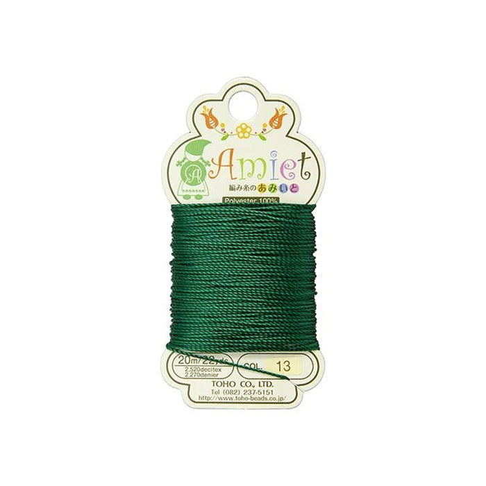 Toho Amiet Polyester Beading Thread, Emerald, 0.5mm (20 Meters/22 Yards)