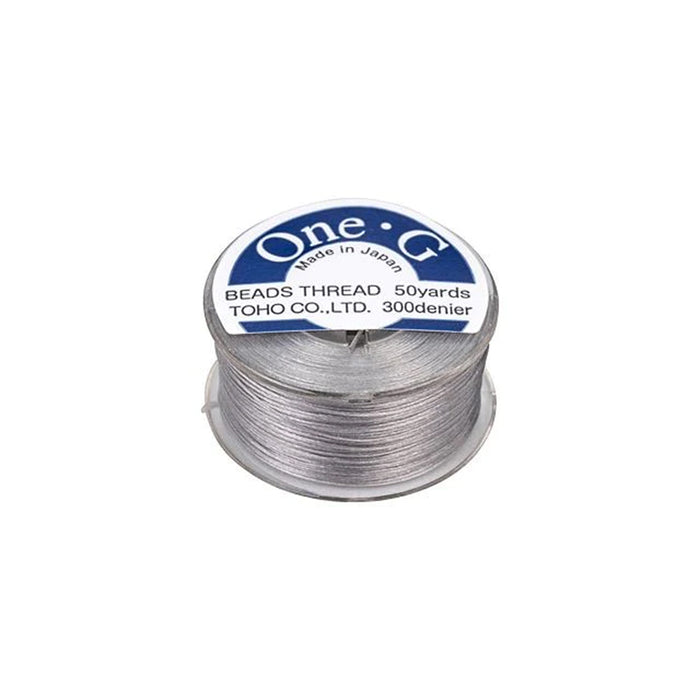 Toho One-G Nylon Beading Thread, Light Gray (50 Yard Spool)
