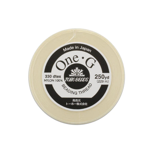 Toho One-G Nylon Beading Thread, Cream (250 Yard Spool)