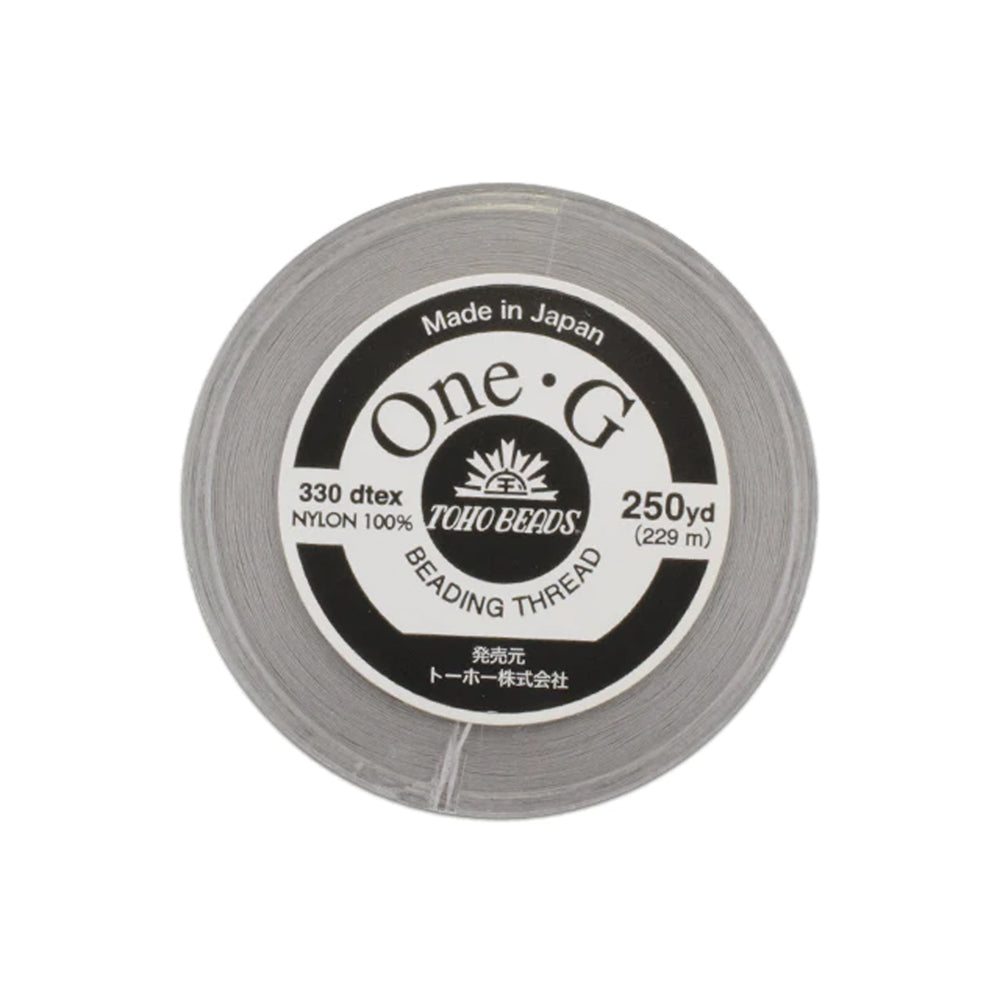 Toho One-G Nylon Beading Thread, Light Gray (250 Yard Spool)