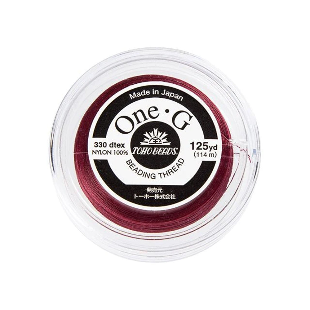 Toho One-G Nylon Beading Thread, Burgundy (125 Yard Spool)