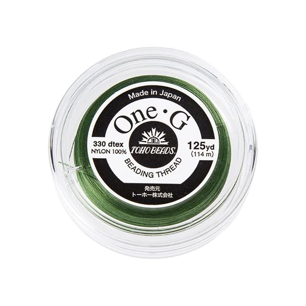 Toho One-G Nylon Beading Thread, Green (125 Yard Spool)