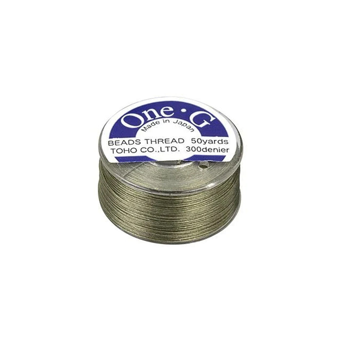 Toho One-G Nylon Beading Thread, Light Khaki (50 Yard Spool)