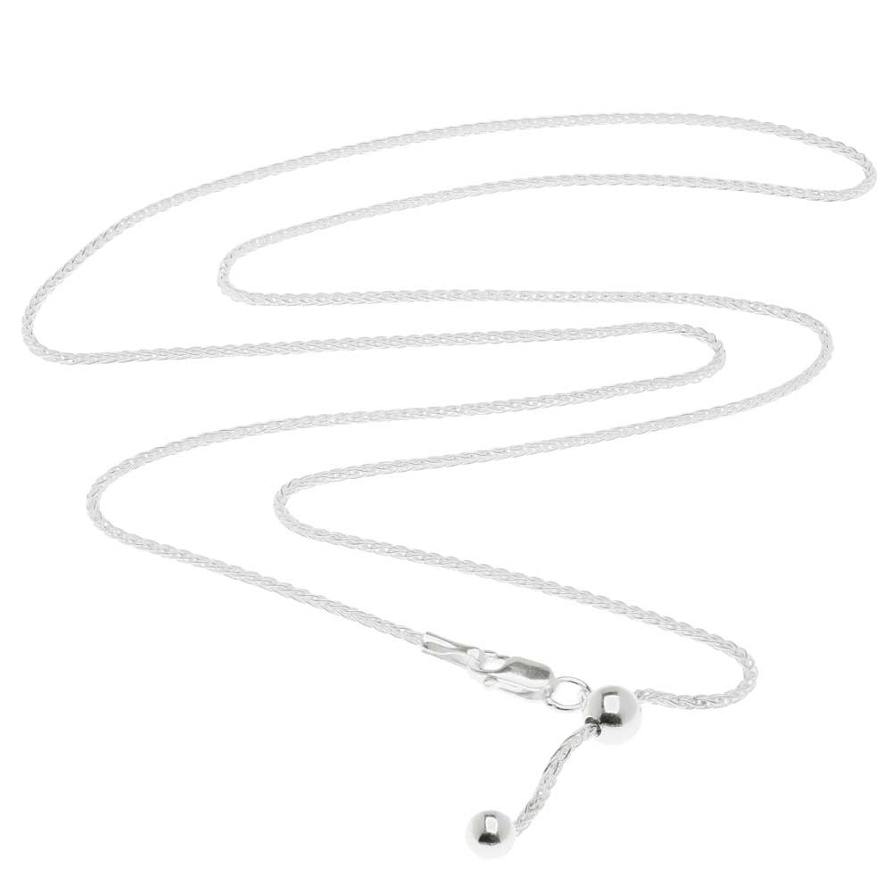 14k Gold-filled French Wheat Chain Necklace Sterling Silver Adjustable –  AzureBella Jewelry