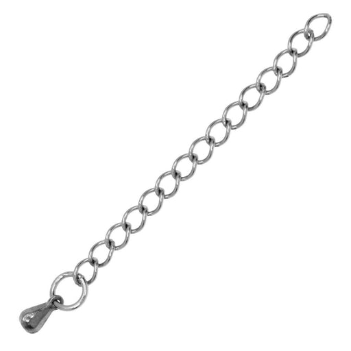 Necklace Chain Extender, 6x3mm Curb Links with Drop 2 Inches, Stainless Steel (1 Piece)