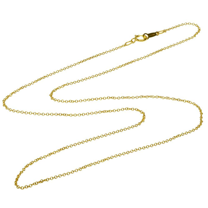 Finished Cable Chain Necklace, Oval Links with Spring Ring Clasp 1.2x1mm, 18 Inches, 14K Gold FIlled