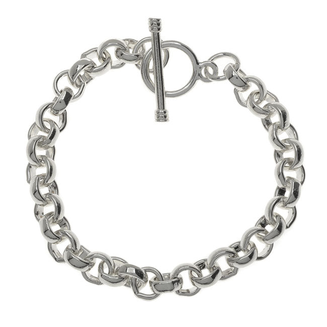 Nunn Design Charm Bracelet, Rolo Links with Toggle Clasp 2.5x7.5mm, 7.5 Inches, Bright Silver