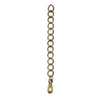Necklace Chain Extender, 5mm Curb Links with Drop 2 Inches, Antiqued Brass (5 Pieces)