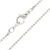 Finished Ball Chain Necklace, Round Links with Lobster Clasp 1.2mm, 18 Inches, Silver Plated