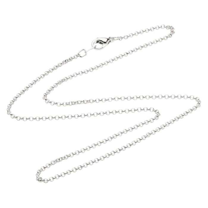 Finished Rolo Chain Necklace, Round Links with Lobster Clasp 2mm, 16 Inches, Silver Plated
