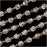 Czech Glass Beaded Chain, Crystal Fire Polish 6mm, Gold Plated (1 inch)