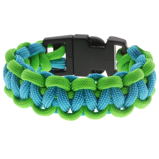 Retired - Basic 2 Color Paracord Bracelet - Green and Blue