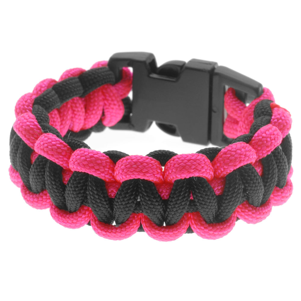 Retired - Basic 2 Color Paracord Bracelet - Pink and Black