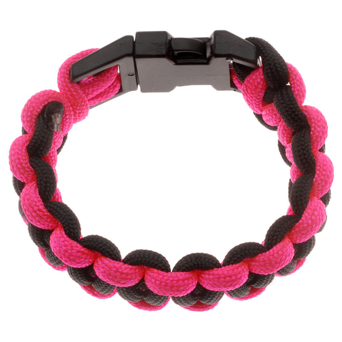 Retired - Basic 2 Color Paracord Bracelet - Pink and Black