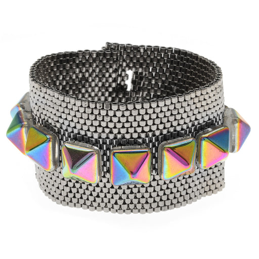 Retired - Beaded Pyramid Bracelet in Crystal Vitrail