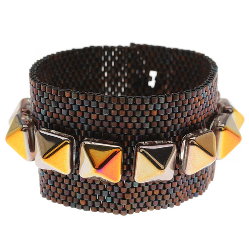 Retired - Beaded Pyramid Bracelet in Crystal Capri