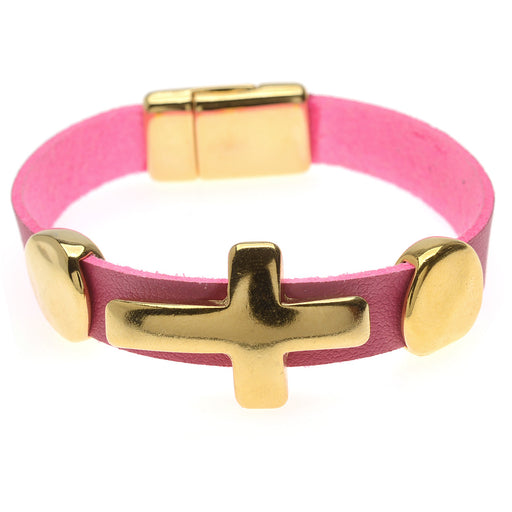 Pink Cross Bracelet