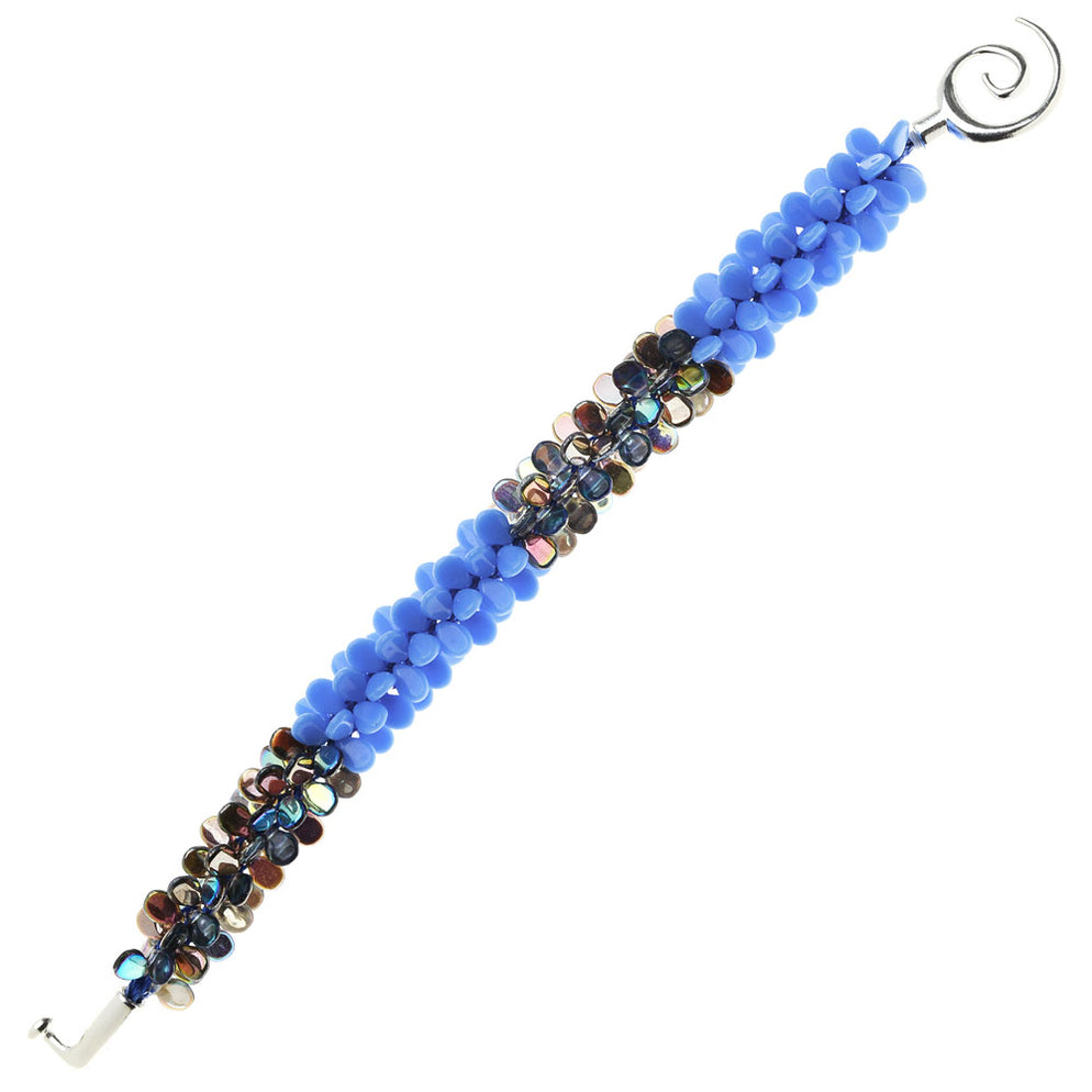 Retired - Blue Blooms Kumihimo Bracelet — Beadaholique