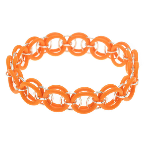 Retired - Flexible Helm Chain Maille Bracelet in Orange