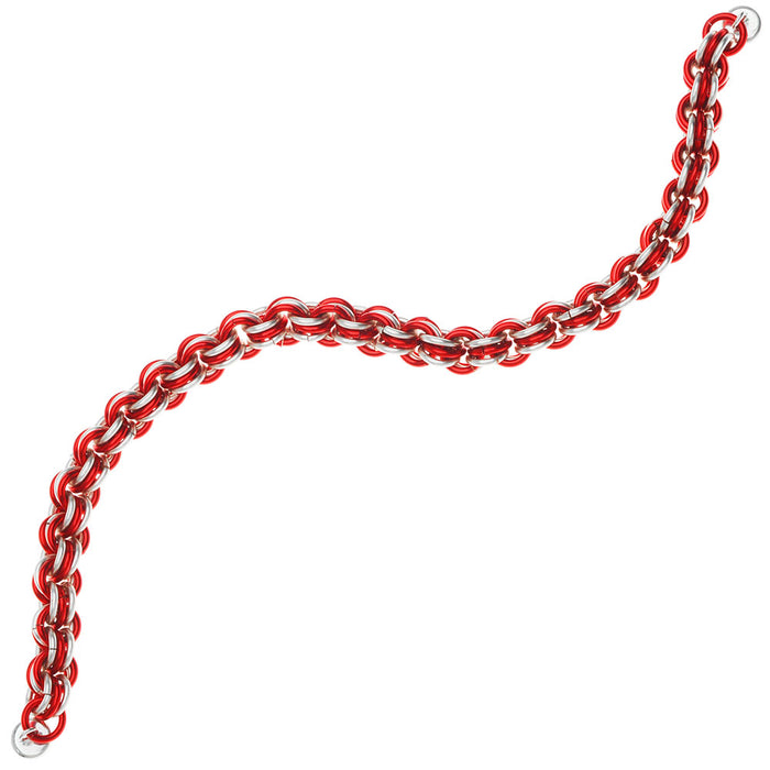 Retired - Candy Cane Chain Maille Bracelet