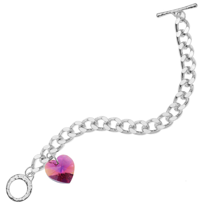 Enamel Heart Charm Beaded Bracelet | Tiny Tags | Tiny Tags