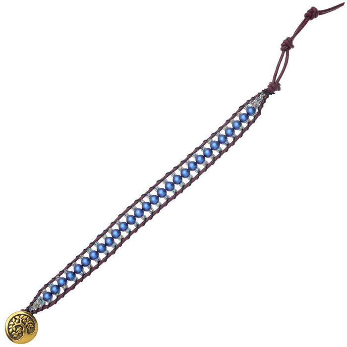 Blueberry Pie Leather Bracelet
