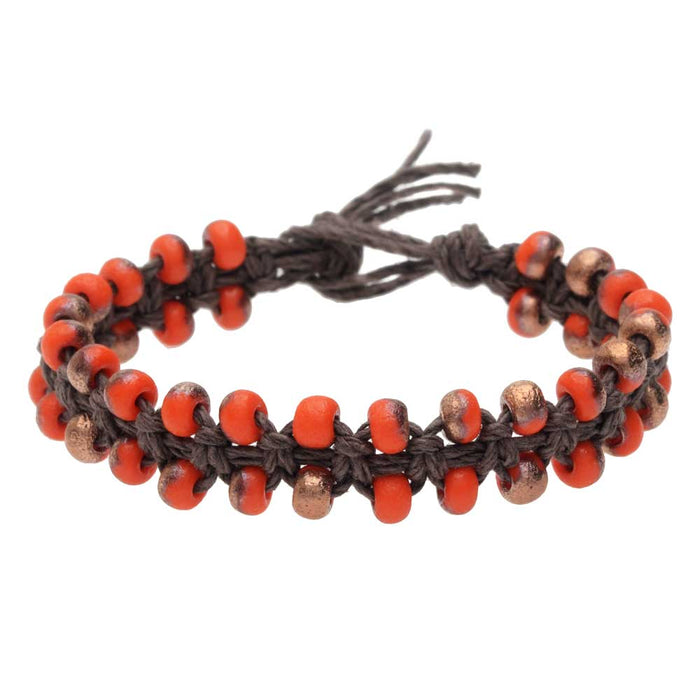 Bohemian Orange Hemp Bracelet — Beadaholique