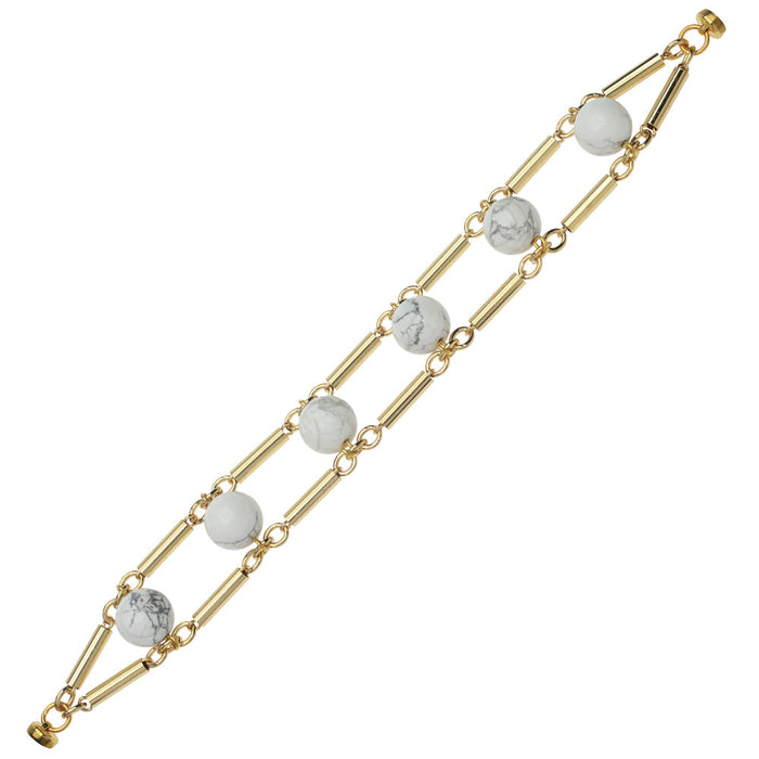 White Howlite Ladder Chain Bracelet