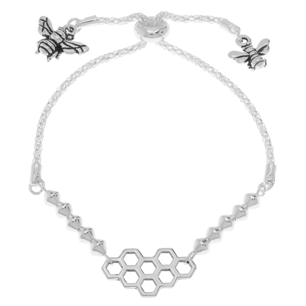 Honeycomb Silver Spring Adjustable Bracelet (Reboot)