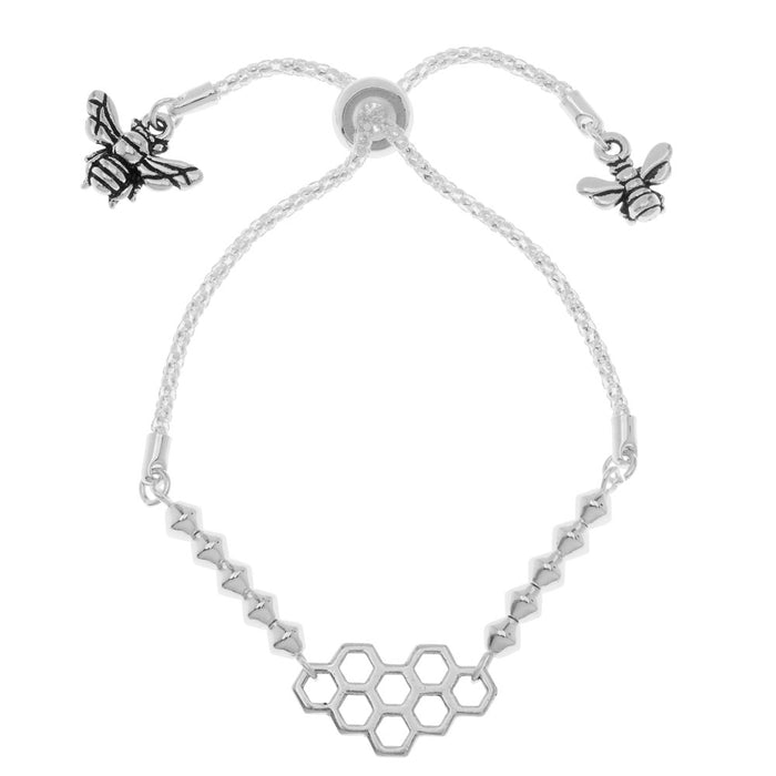 Honeycomb Silver Spring Adjustable Bracelet (Reboot)