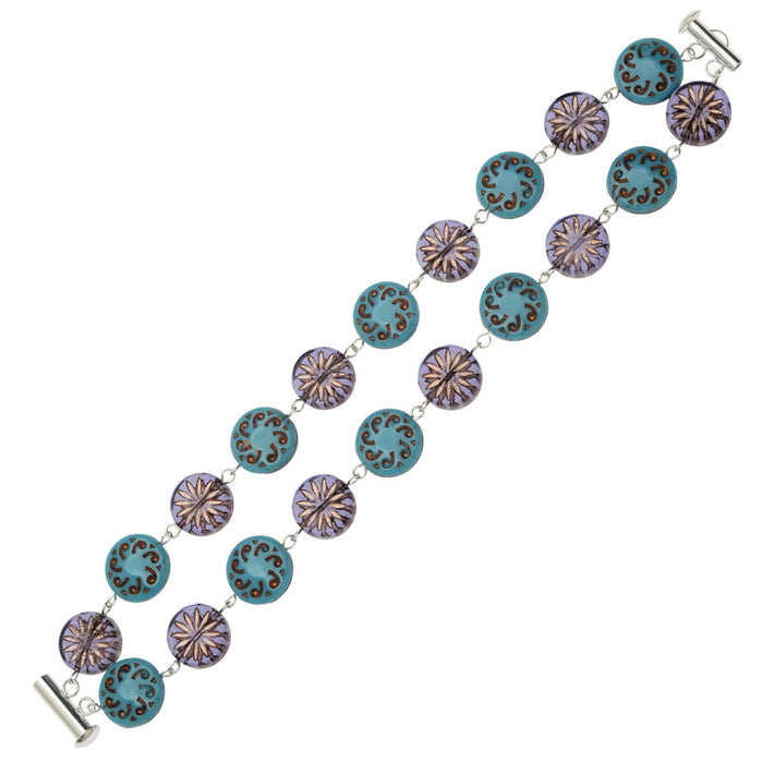 Aster Coin & Sepal Spiral Bracelet