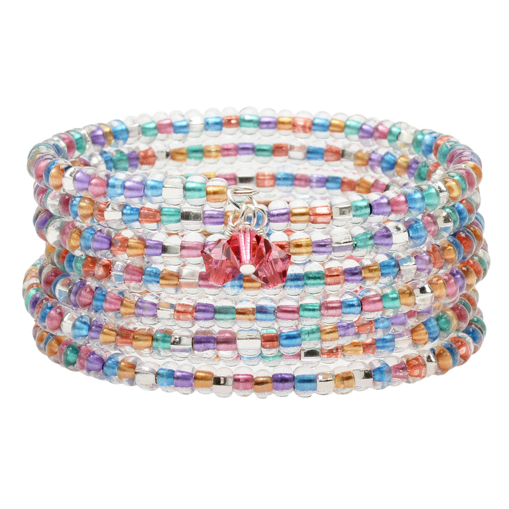 Mardi Gras Memory Wire Bracelet