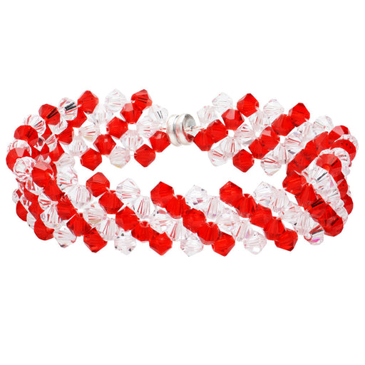 Candy Cane Right Angle Weave Bracelet