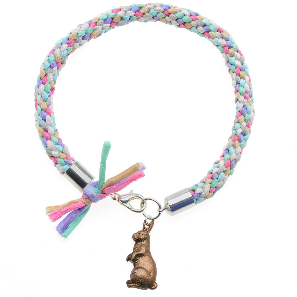 Retired - Chocolate Easter Bunny Kumihimo Bracelet